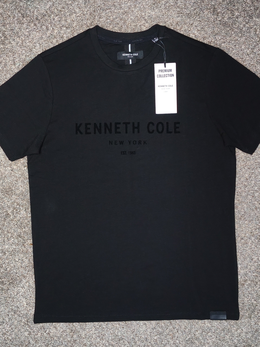Kenneth Cole Black Short-Sleeve Logo Tee